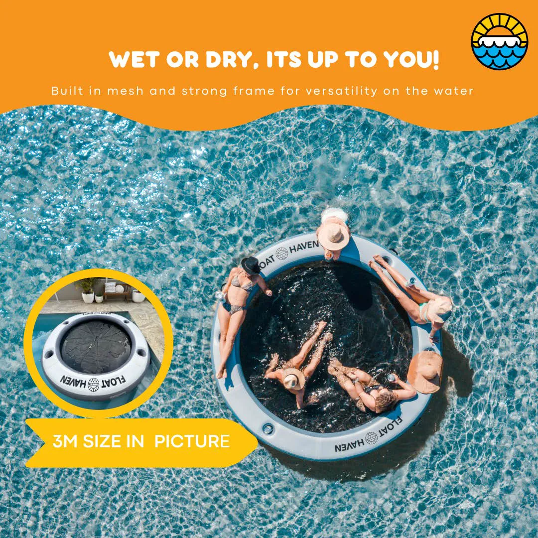 SEA POOL – 2.4M Large Round Inflatable River Float - Floating Island - Water Hammock