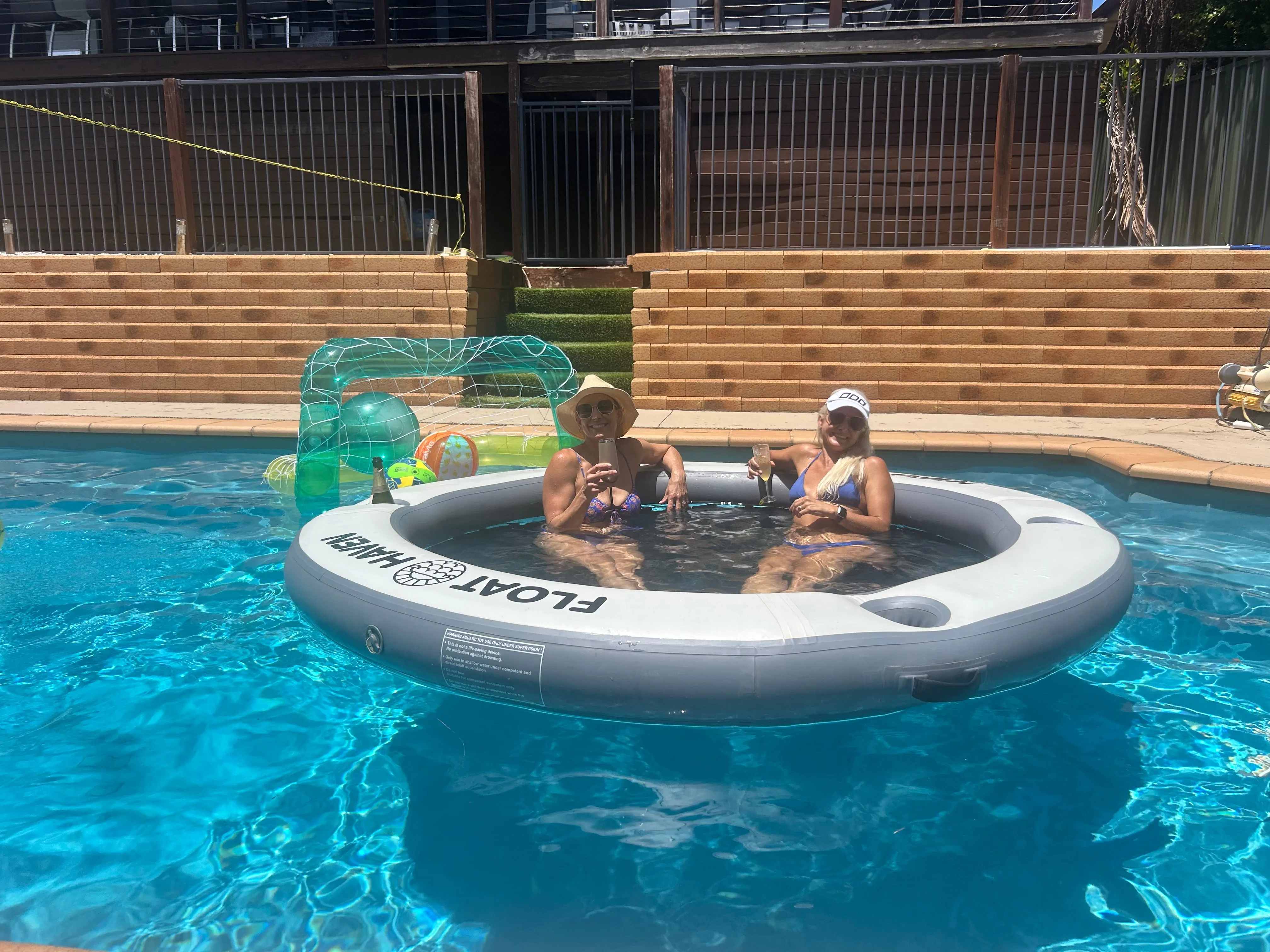 SEA POOL – 2.4M Large Round Inflatable River Float - Floating Island - Water Hammock