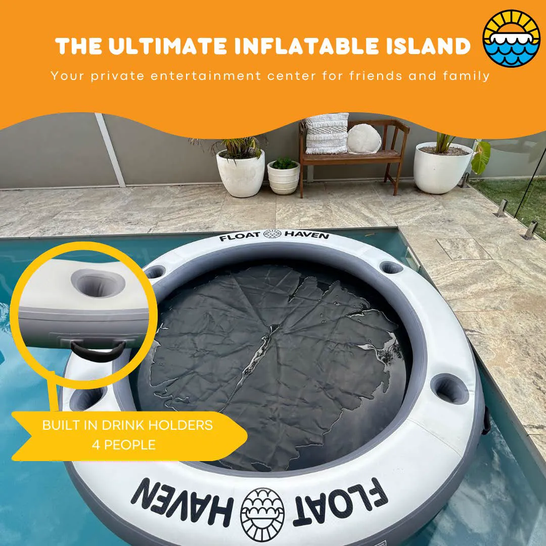 SEA POOL – 2.4M Large Round Inflatable River Float - Floating Island - Water Hammock