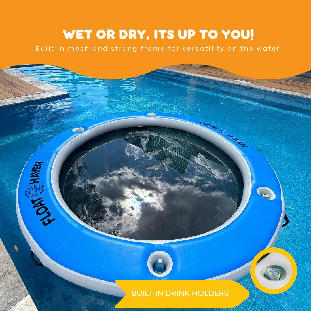 SEA POOL – 2.4M Large Round Inflatable River Float - Floating Island - Water Hammock