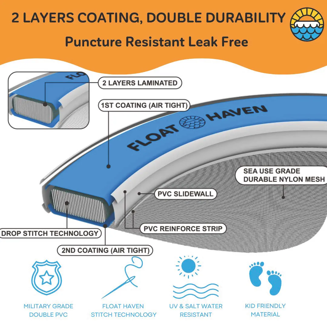 SEA POOL – 3M Large Round Inflatable River Float - Floating Island - Water Hammock