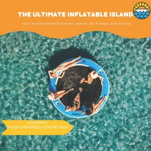 SEA POOL – 3M Large Round Inflatable River Float - Floating Island - Water Hammock