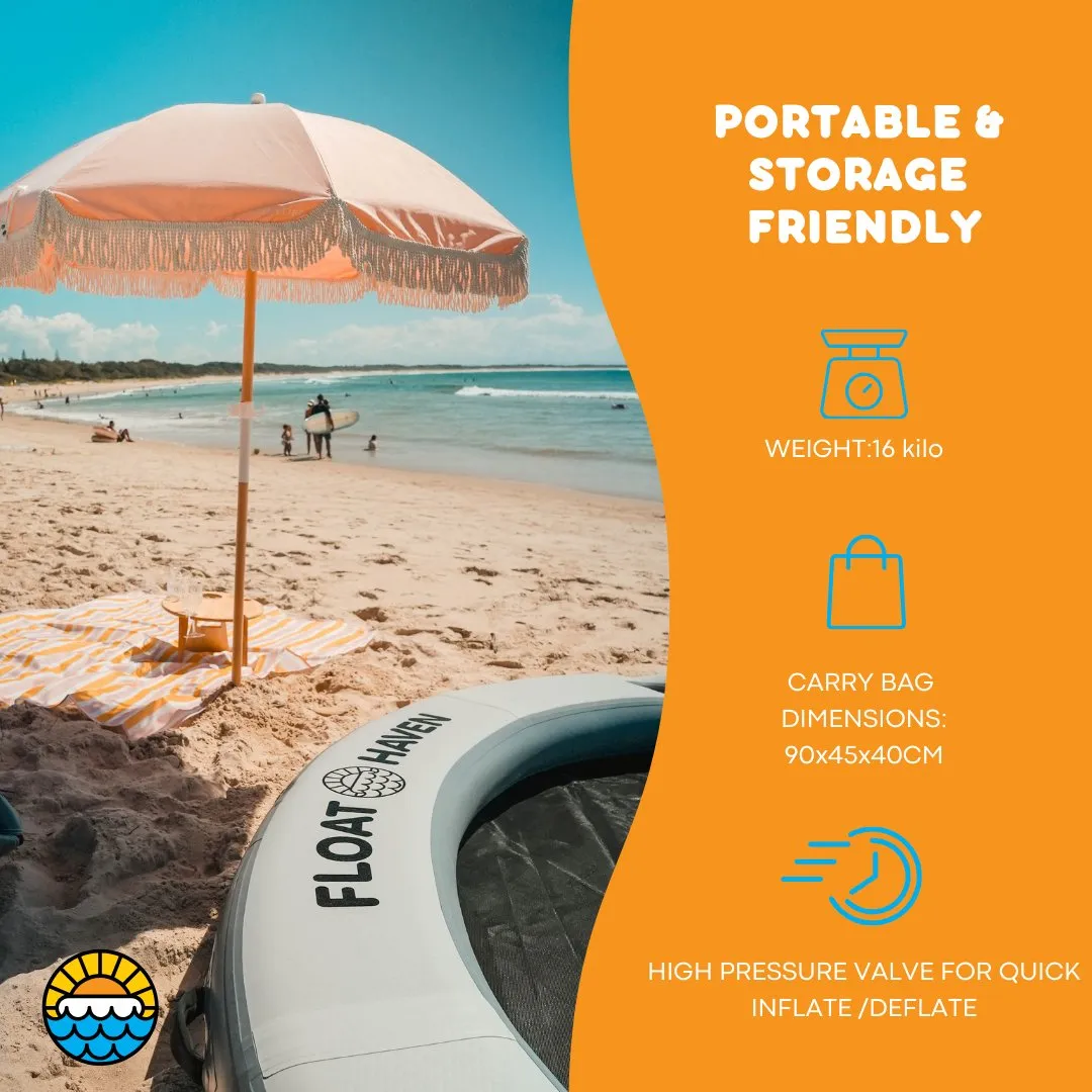 SEA POOL – 3M Large Round Inflatable River Float - Floating Island - Water Hammock
