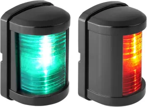 SEAFLO 11 Series Mini Sized LED Green Starboard & Red Port Navigation Light – 12V, 1W, IP67 Waterproof, 2NM Visibility for Boats Under 65 ft (20m) – 4-Year Warranty (Starboard & Port Combo/Black)