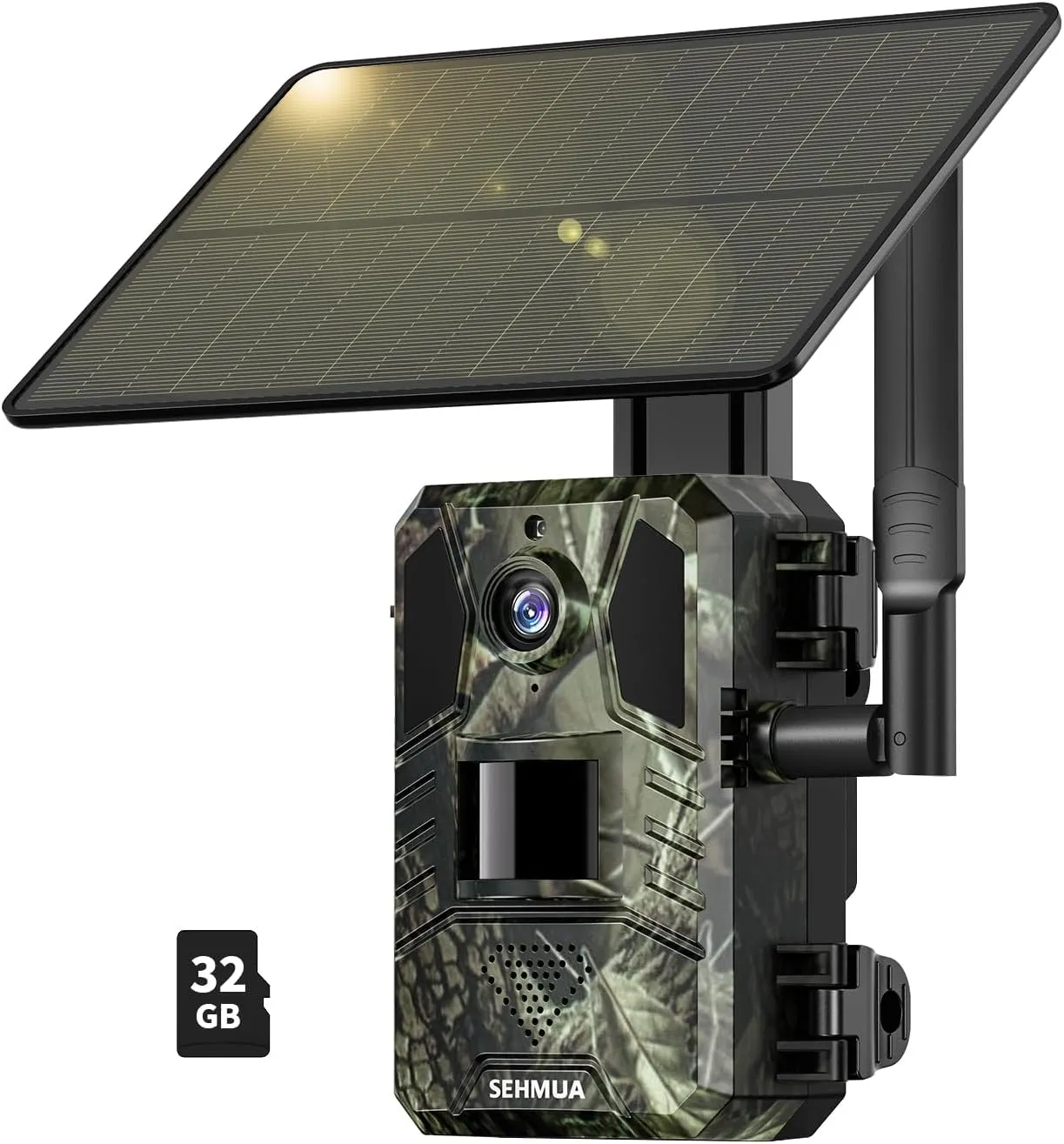 SEHMUA Cellular Trail Camera Built-in 4G LTE SIM Card with 32GB Memory Card, Trail Camera with Solar Pannel IP66 Rating