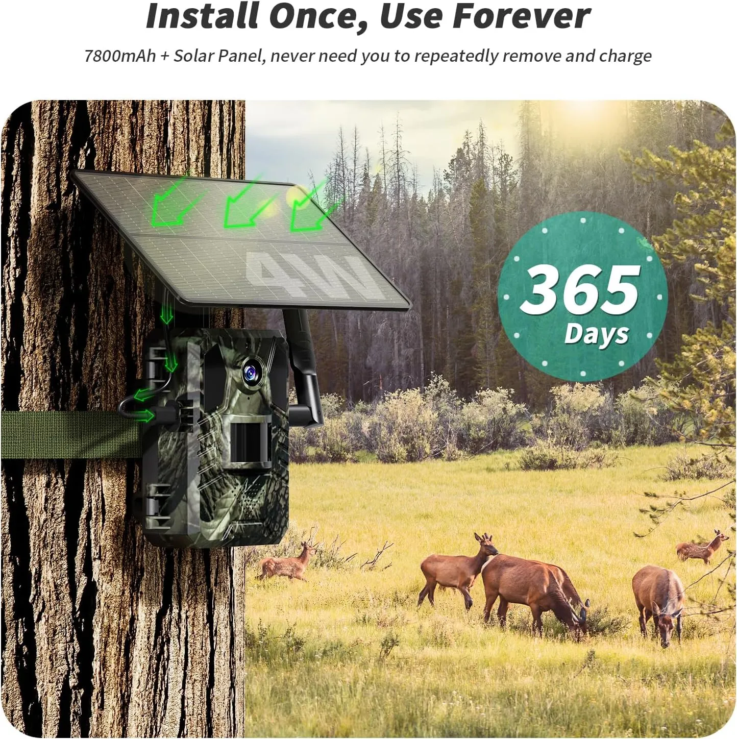 SEHMUA Cellular Trail Cameras 3rd Gen with Live Streaming, Built-in SIM Card with Motion Activated 0.2s Trigger Time Solar Trail Cam IP66 Waterproof