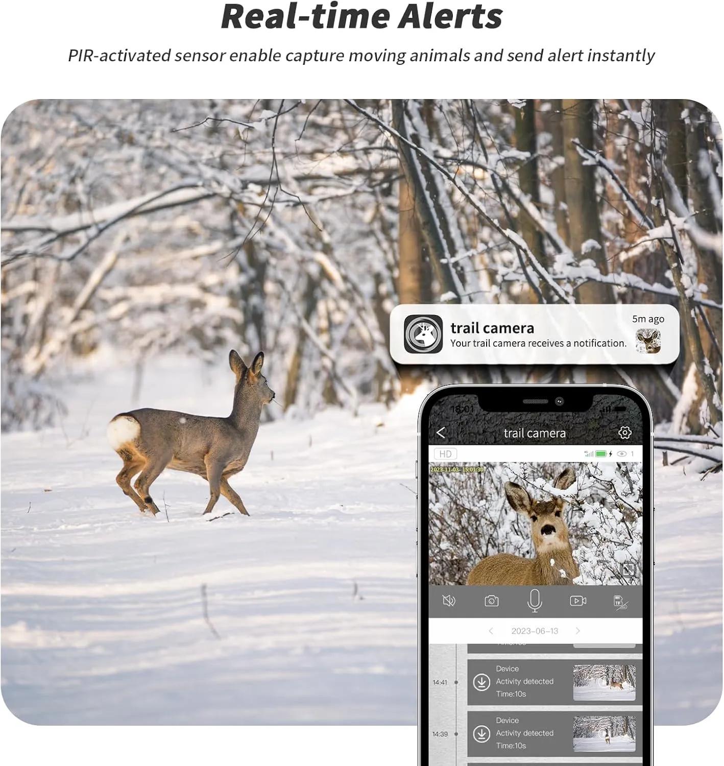 SEHMUA Cellular Trail Cameras 3rd Gen with Live Streaming, Built-in SIM Card with Motion Activated 0.2s Trigger Time Solar Trail Cam IP66 Waterproof