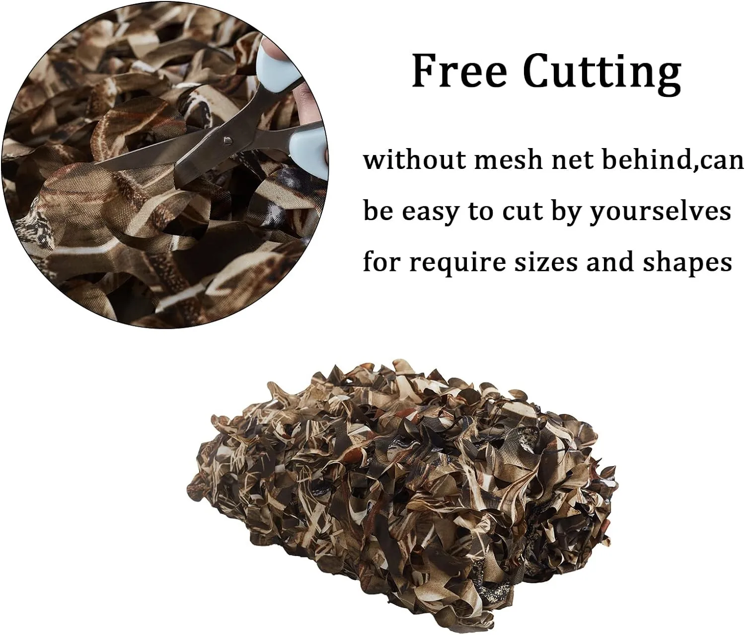 Senmortar Camo Netting, Bulk Roll Camouflage Netting, Military Hunting Mesh Free Cutting for Hunting Blind Sunshade Shooting Theme Party Decoration