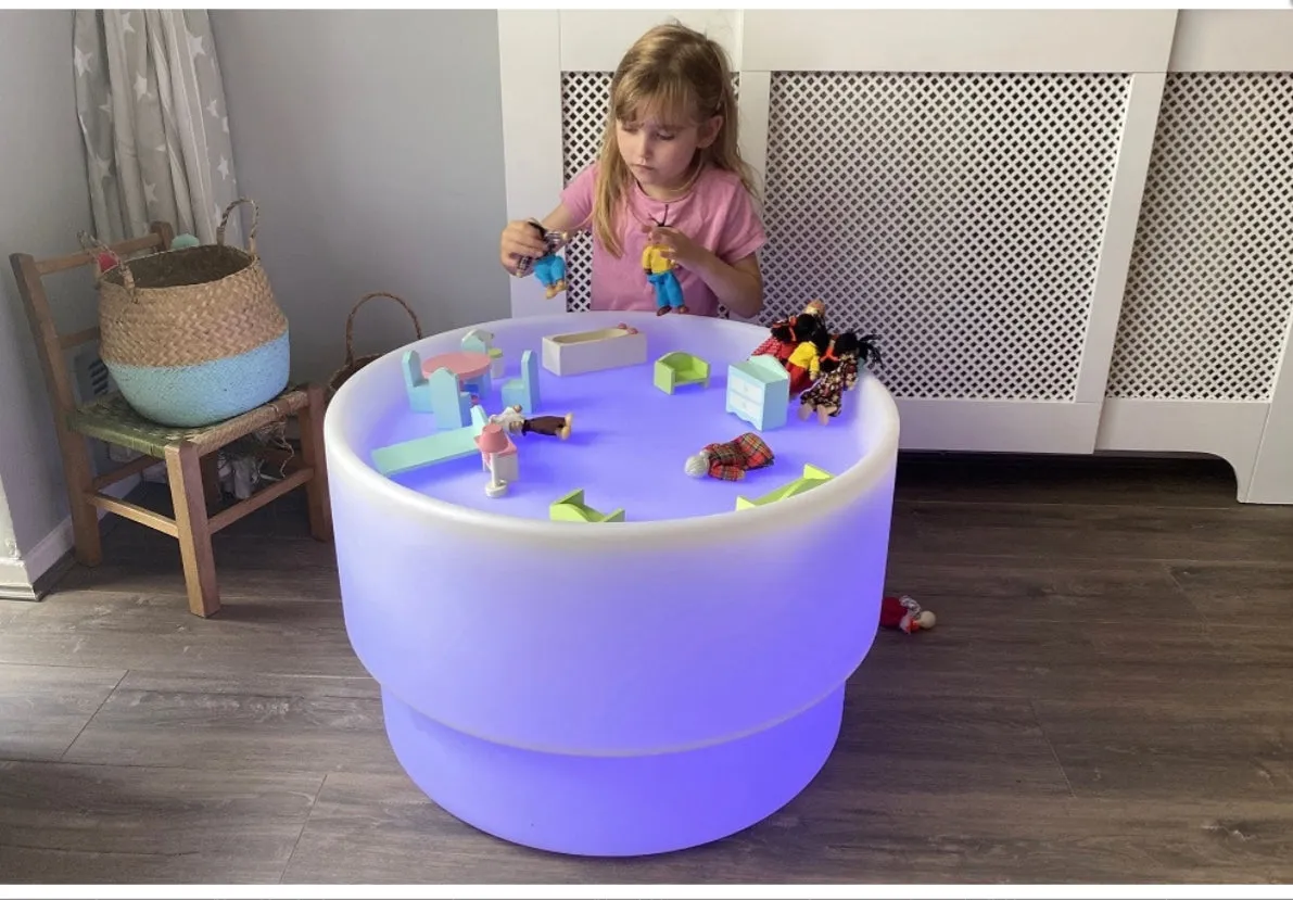 sensory mood discovery table coulr changin sand & water  exploring table