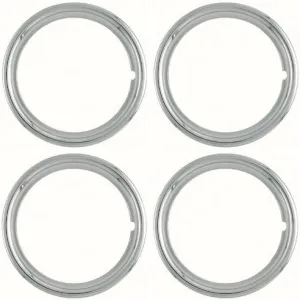 Set of 4 Polished Stainless Steel 14" 1.75 inch Beauty Trim Rings 1514S