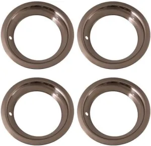Set of 4 Stainless Steel 15 Inch Beauty Trim Rings with Metal Clip Retention System : 1515D3