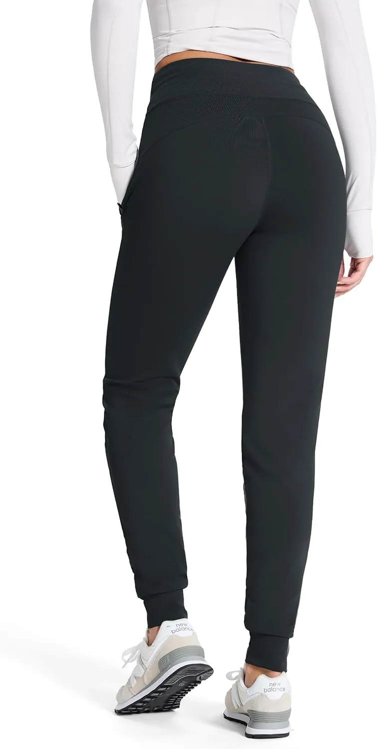 SEVEGO Women 30"/32"/34"/36" Tall Inseam Fleece Lined Joggers Water Resistant Hiking Pants with Zipper Pockets