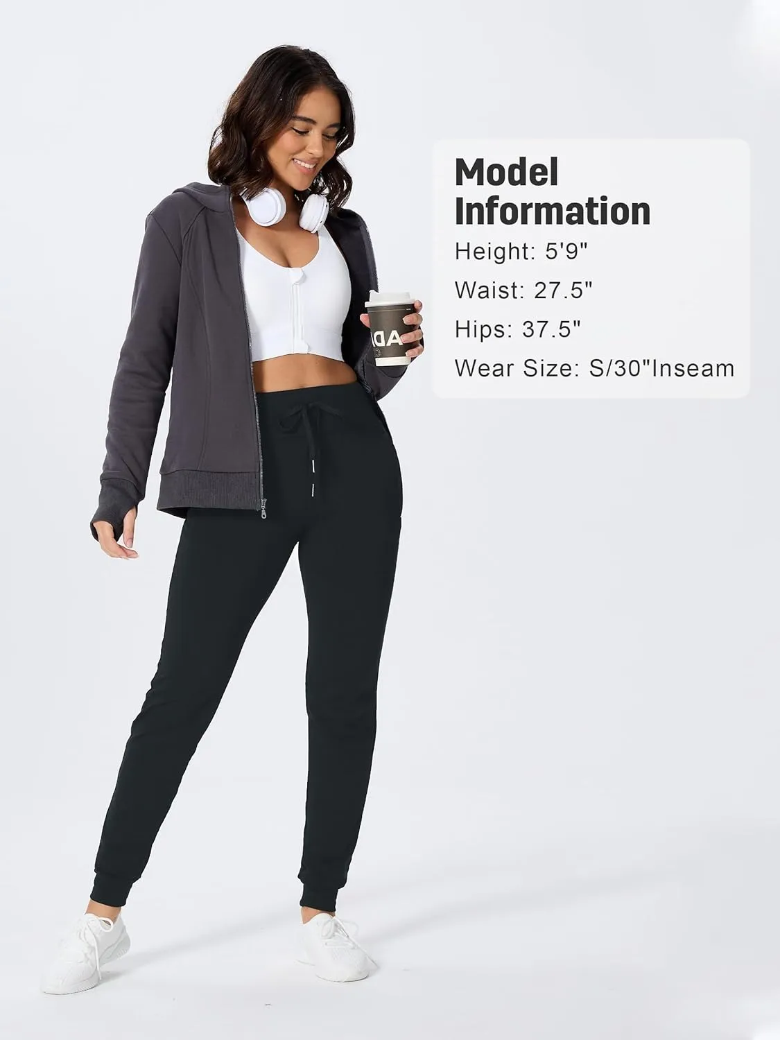 SEVEGO Women 30"/32"/34"/36" Tall Inseam Fleece Lined Joggers Water Resistant Hiking Pants with Zipper Pockets