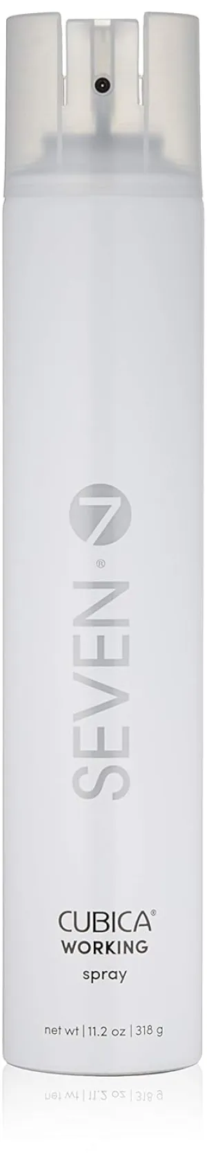 SEVEN Cubica Working Hairspray for Women, Heat Protectant Spray for Fine Hair, Flexible Hold, Anti-Frizz, Lightweight Heat Protection Spray for Hair Styling, Aloe Vera & Green Tea, Made in USA, 11.2oz