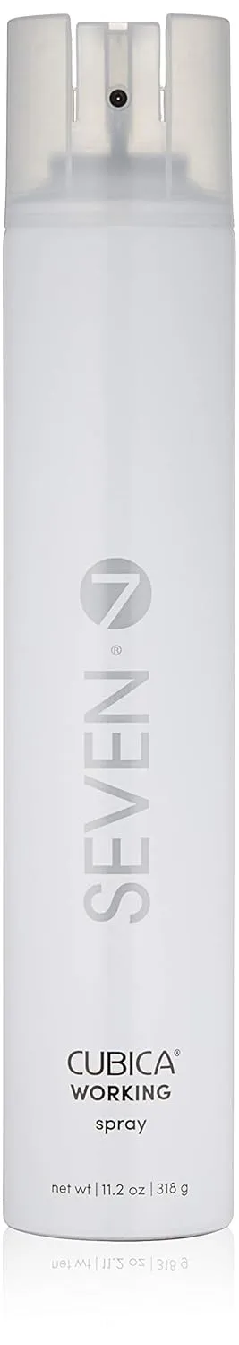 SEVEN Cubica Working Hairspray for Women, Heat Protectant Spray for Fine Hair, Flexible Hold, Anti-Frizz, Lightweight Heat Protection Spray for Hair Styling, Aloe Vera & Green Tea, Made in USA, 11.2oz