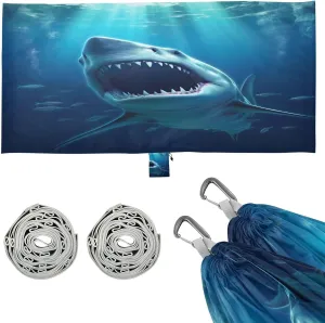 Shark Camping Hammock, Single Portable Hammocks with Tree Straps & Attached Carry Bag, 330Lbs Capacity Perfect for Outside Indoor Hiking Beach Backpack Travel