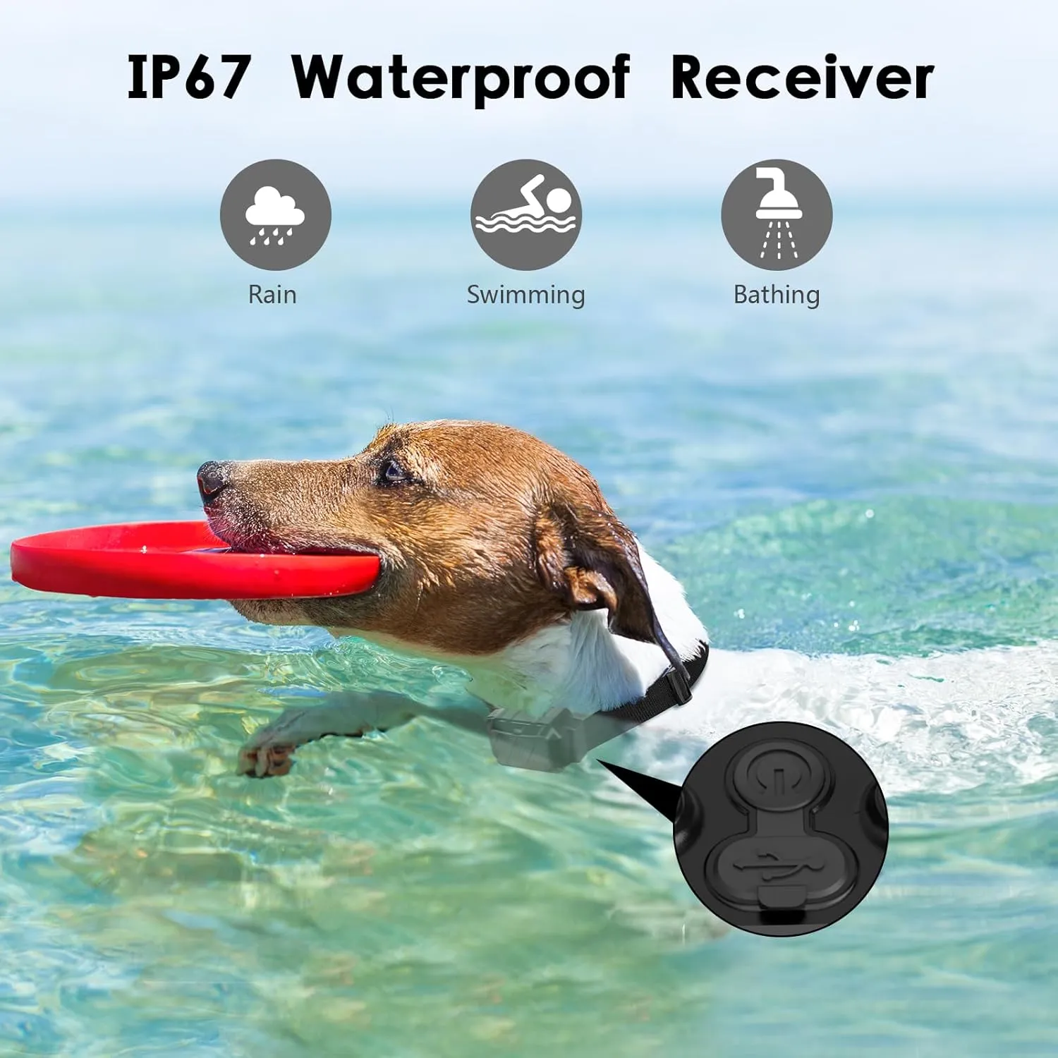 Shock Collar for Dogs, IP67 Waterproof Dog Training Collar with Remote, 3 Training Modes with Beep, Vibration, and Safe Static, Rechargeable E Collar for Large Medium