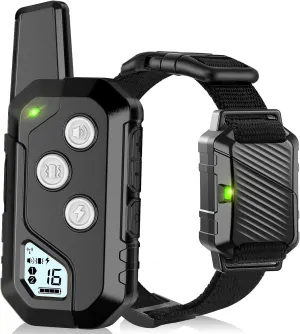 Shock Collar for Dogs, IP67 Waterproof Dog Training Collar with Remote, 3 Training Modes with Beep, Vibration, and Safe Static, Rechargeable E Collar for Large Medium
