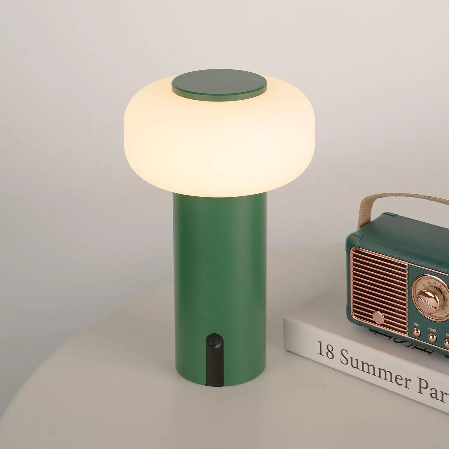 Shower Lamp Waterproof, Outdoor Cordless Table Lamp Rechargeable, Portable Battery Operated Lamp, Touch Dimmable Night Light for Bedroom/Patio/Dinning/Camping (Green)