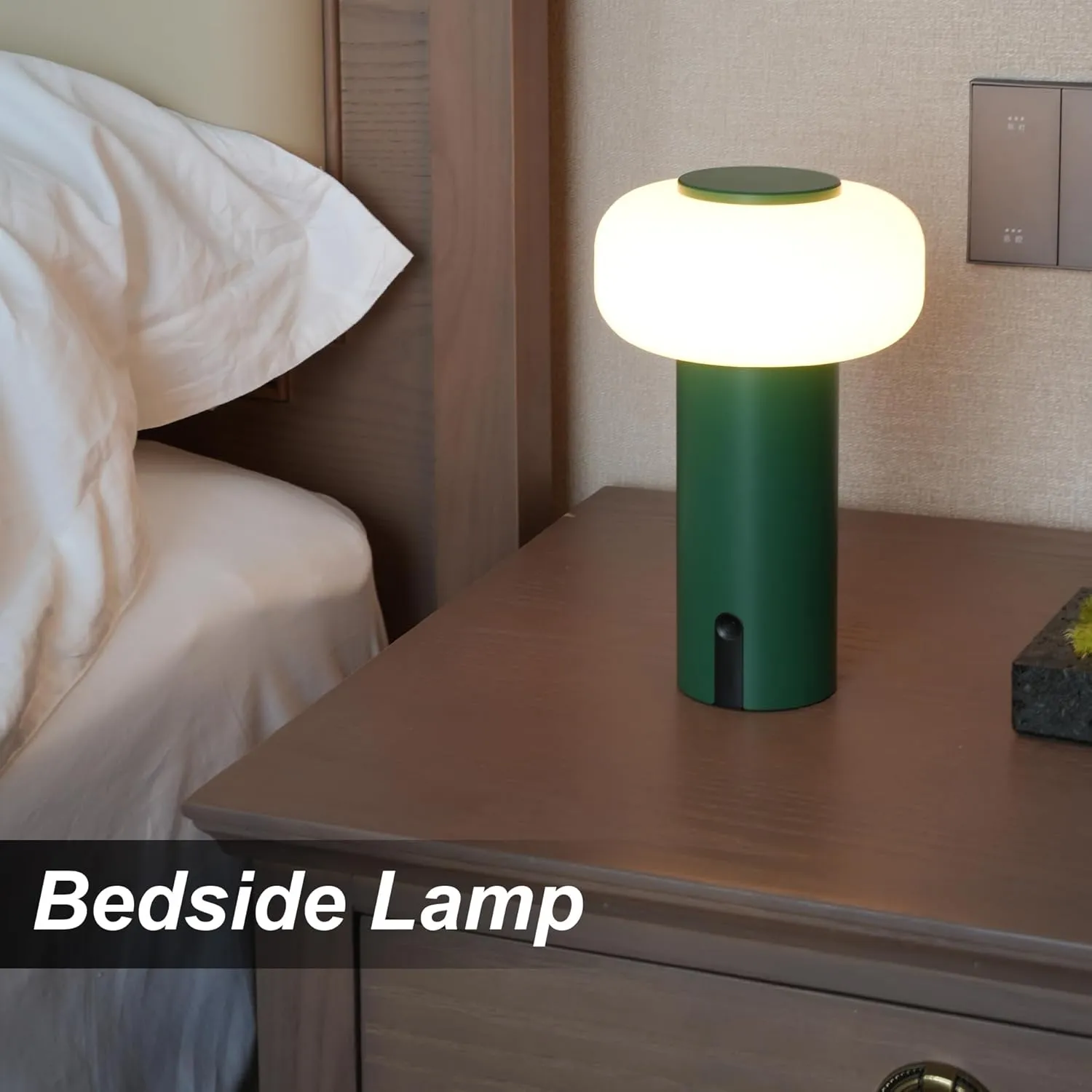 Shower Lamp Waterproof, Outdoor Cordless Table Lamp Rechargeable, Portable Battery Operated Lamp, Touch Dimmable Night Light for Bedroom/Patio/Dinning/Camping (Green)