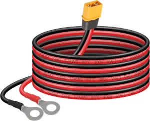 SinLoon XT60 to O Ring Terminal Cable 12AWG 59inch XT60H Male to O-Ring Connector Cord for RC Aircraft Toy Cars Lipo Battery FPV Racing Drone (1.5M/5Ft-M)