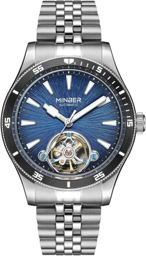 Skeleton Automatic Watch, 45mm Dial with Luminous Hands, Self Winding Watch, 3 ATM Waterproof, 316L Stainless Steel