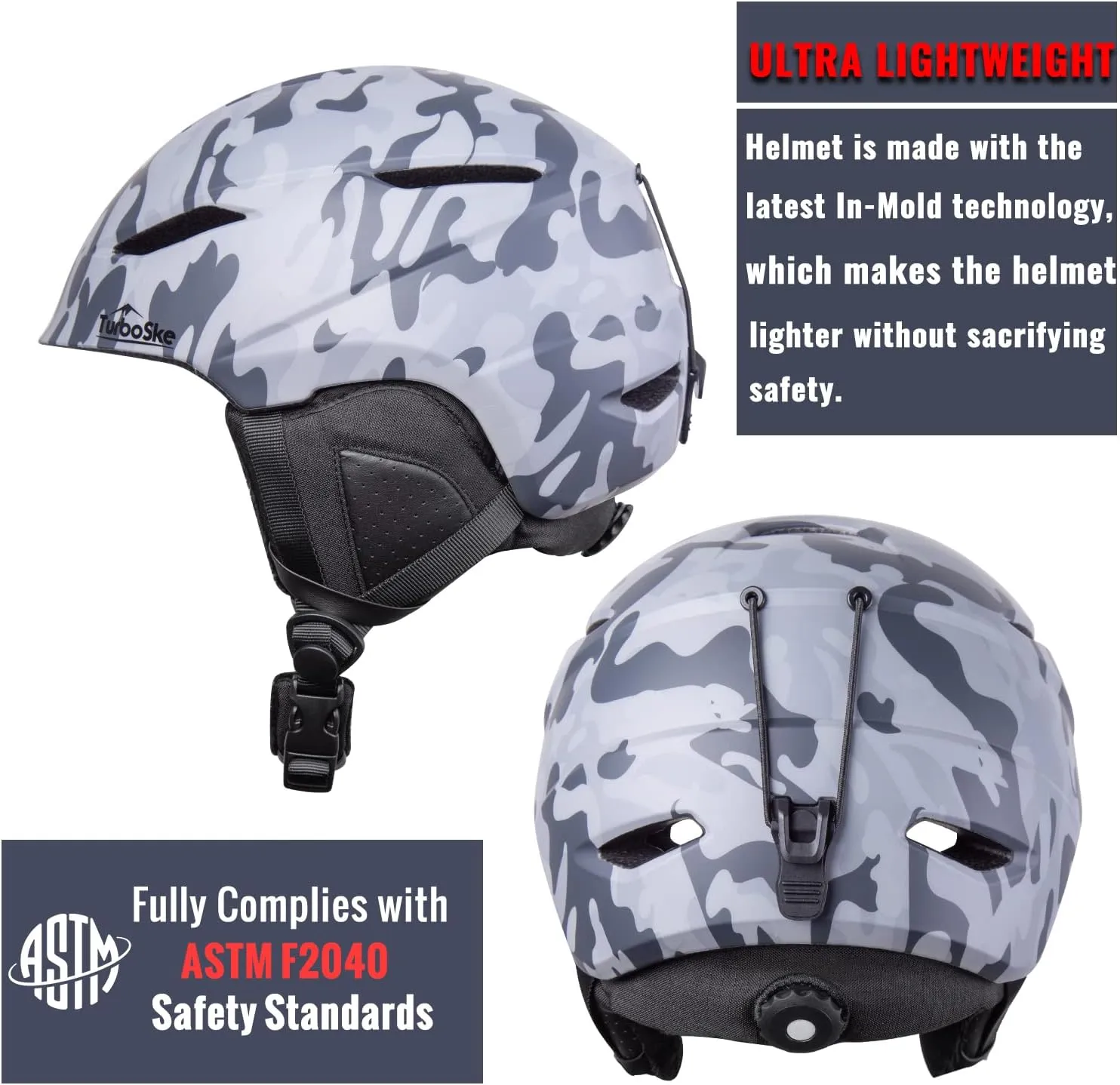 Ski Helmet - Audio Compatible and Lightweight, ASTM Standard for Men, Women and Youth