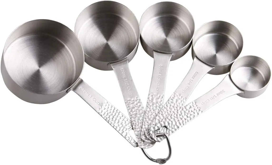 Smithcraft Measuring Cups and Spoons Set 11, Metric & US 18/8 Stainless Steel Measuring Cups and Spoons Set for Dry & Liquid, Metal 5 Measure Cups & 6 Measuring Spoons Set for Kitchen & Baking