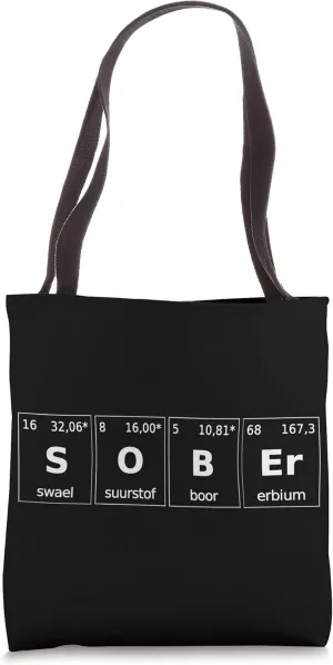 Sober Periodic Table Sobriety Recovery Abstinence Anonymous Tote Bag