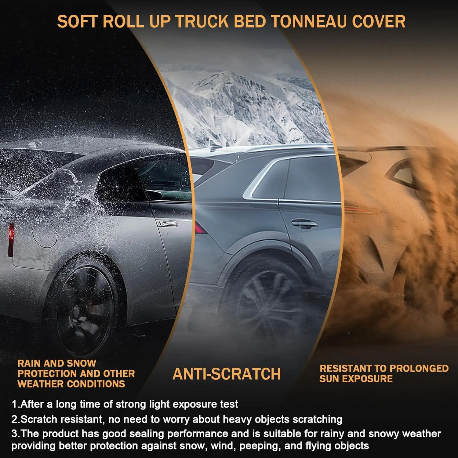 Soft Roll-Up Truck Bed Tonneau Cover Compatible with 2014-2018 Chevy Silverado GMC Sierra 6.5FT Not for CarbonPro Bed