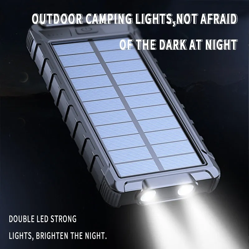 Solar Charger, 20000mAh Portable Outdoor Waterproof Solar Power Bank