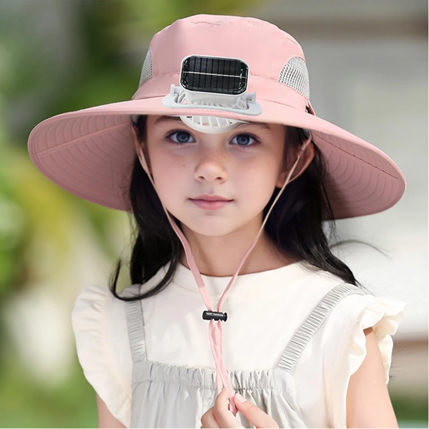Solar Fan Hat for Kids - Wide Brim Sun Hat with Solar Powered Fan, Adjustable & UPF 50 