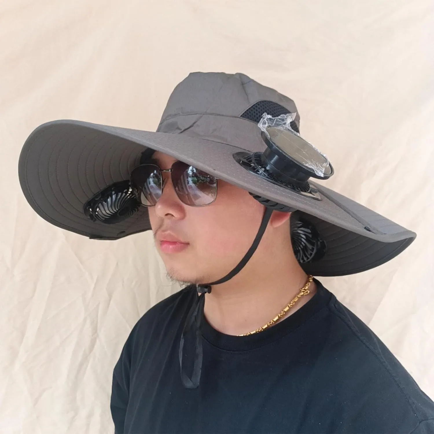 Solar Fan Hats Wide Brim Sun Hat with 3 Built-in Fans Detachable Outdoor Fishing Hiking Camping Gear Beach Outfits 2025