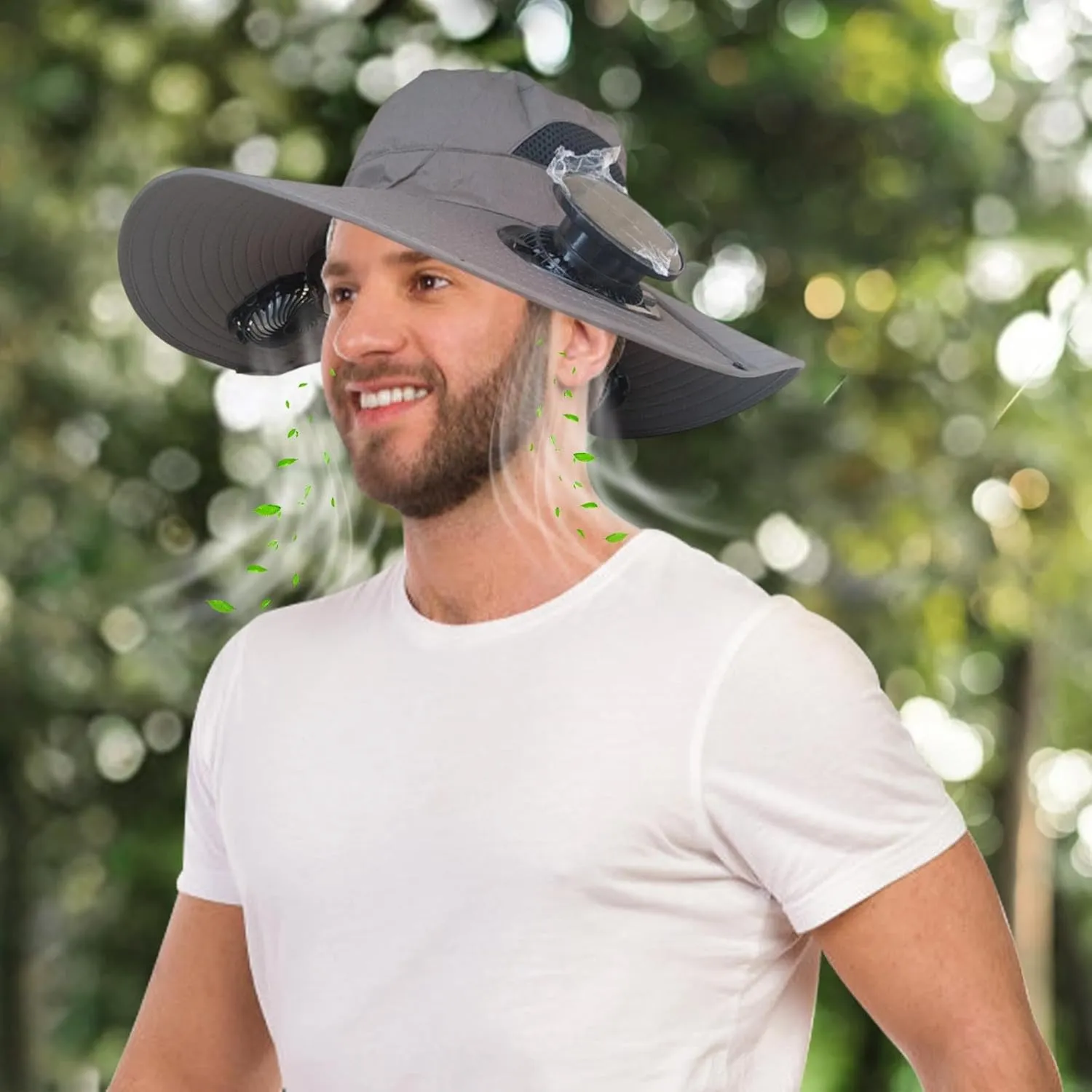 Solar Fan Hats Wide Brim Sun Hat with 3 Built-in Fans Detachable Outdoor Fishing Hiking Camping Gear Beach Outfits 2025