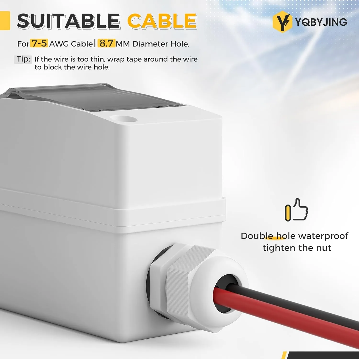 Solar Panel Disconnect Switch 32 Amp DC AC Miniature Circuit Breaker 500V 2 Poles with PV Connector and IP65 Waterproof UV-Proof Box for Outdoor Solar PV Homes Battery
