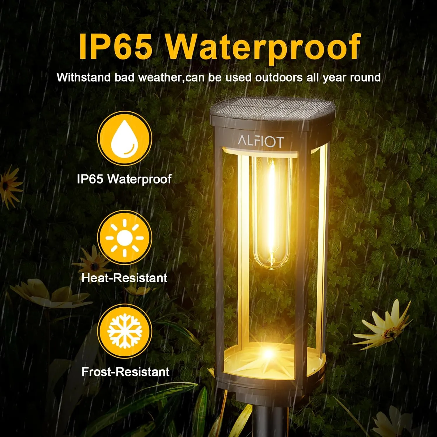 Solar Pathway Lights Outdoor Warm White 8-Pack Waterproof IP65, Auto On/Off Solar Powered Walkway Lighting for Driveway Yard Garden, Upgraded Landscape Lights Outside