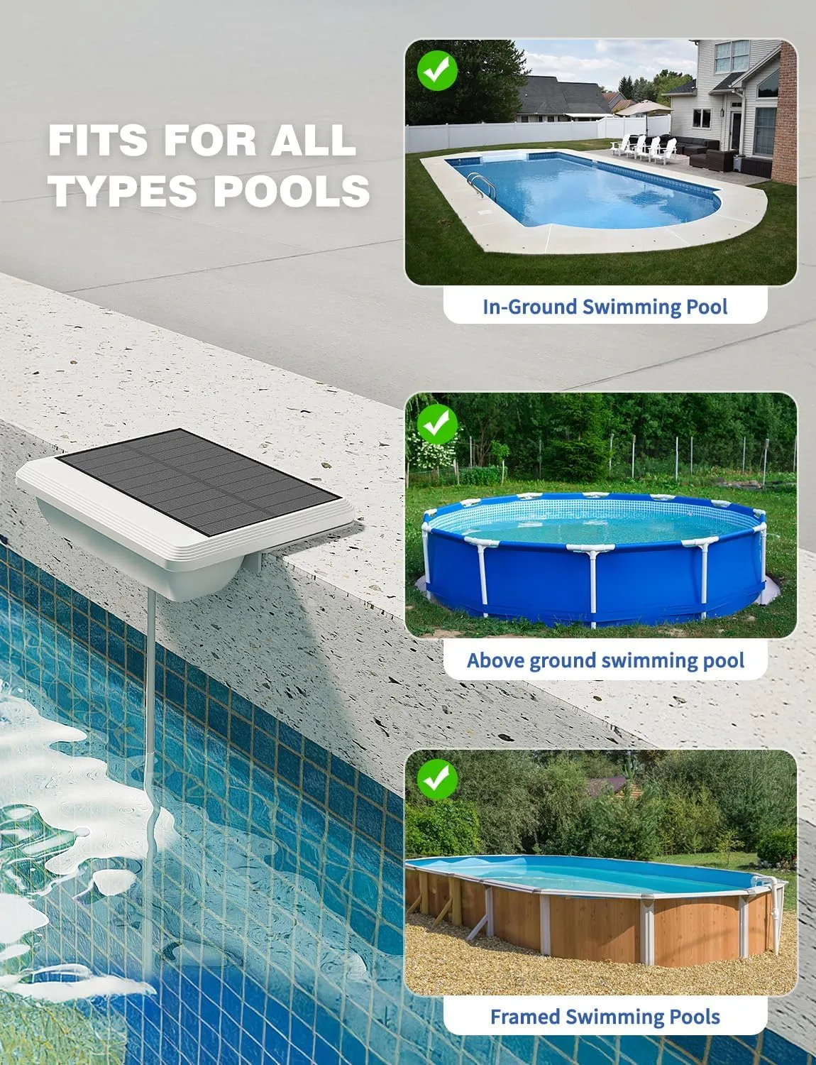 Solar Pool Lights, Solar Powered Submersible LED Lights with Remote IP68 Waterproof Swimming Pool Light, 16 Colors Underwater Pool Lighting for Above Ground Inground Pool, Pond (White,4Pack)