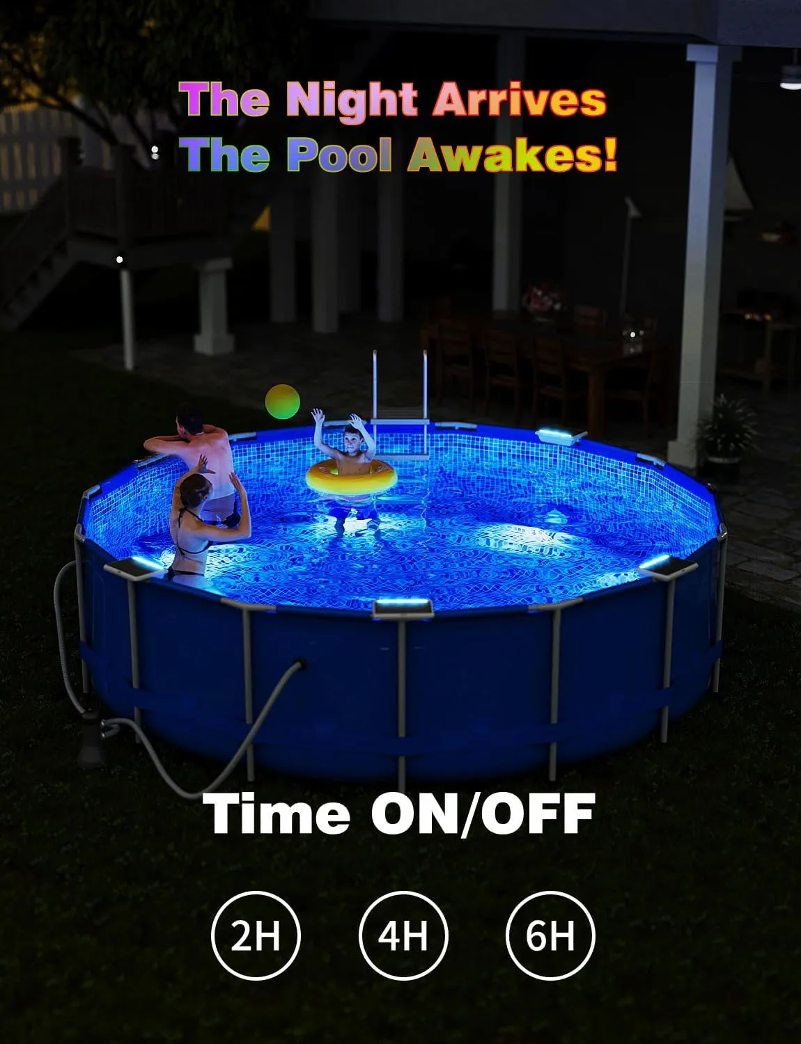 Solar Pool Lights, Solar Powered Submersible LED Lights with Remote IP68 Waterproof Swimming Pool Light, 16 Colors Underwater Pool Lighting for Above Ground Inground Pool, Pond (White,4Pack)