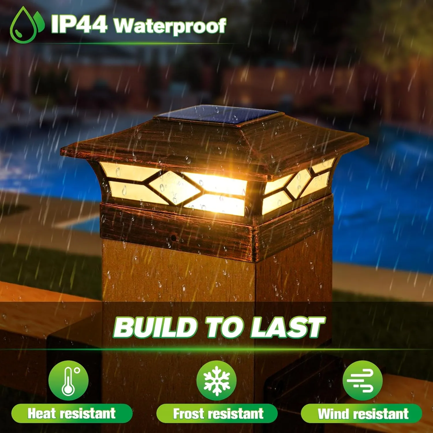 Solar Post Cap Lights Outdoor 6pack, Waterproof Solar Powered Deck Fence Post Lights for 4x4 Wood/Vinyl Posts, Solar Outdoor LED Light with Cool/Warm Lighting Decorate Garden Patio Porch…