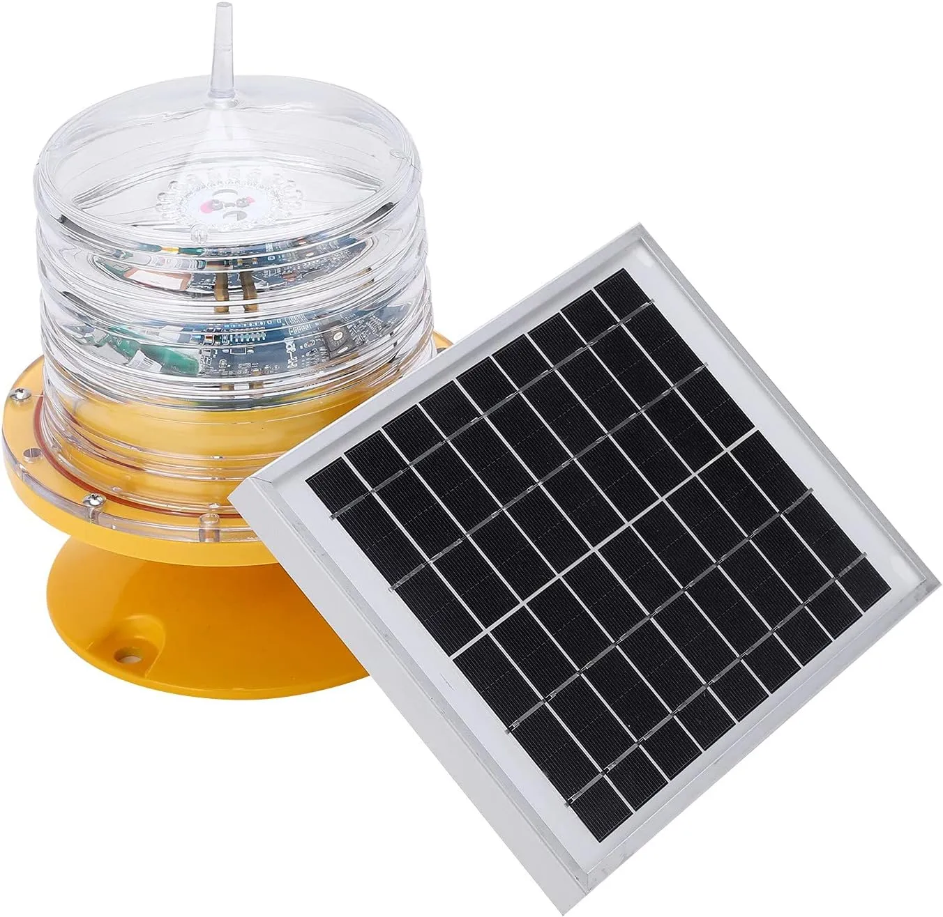 Solar Power Beacon Light, LED Floating Lamp IP68, Marine Safety Warning Light, 360 Degree Flashing Signal