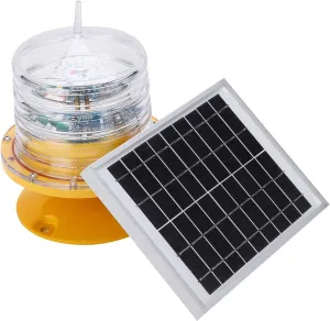 Solar Power Beacon Light, LED Floating Lamp IP68, Marine Safety Warning Light, 360 Degree Flashing Signal