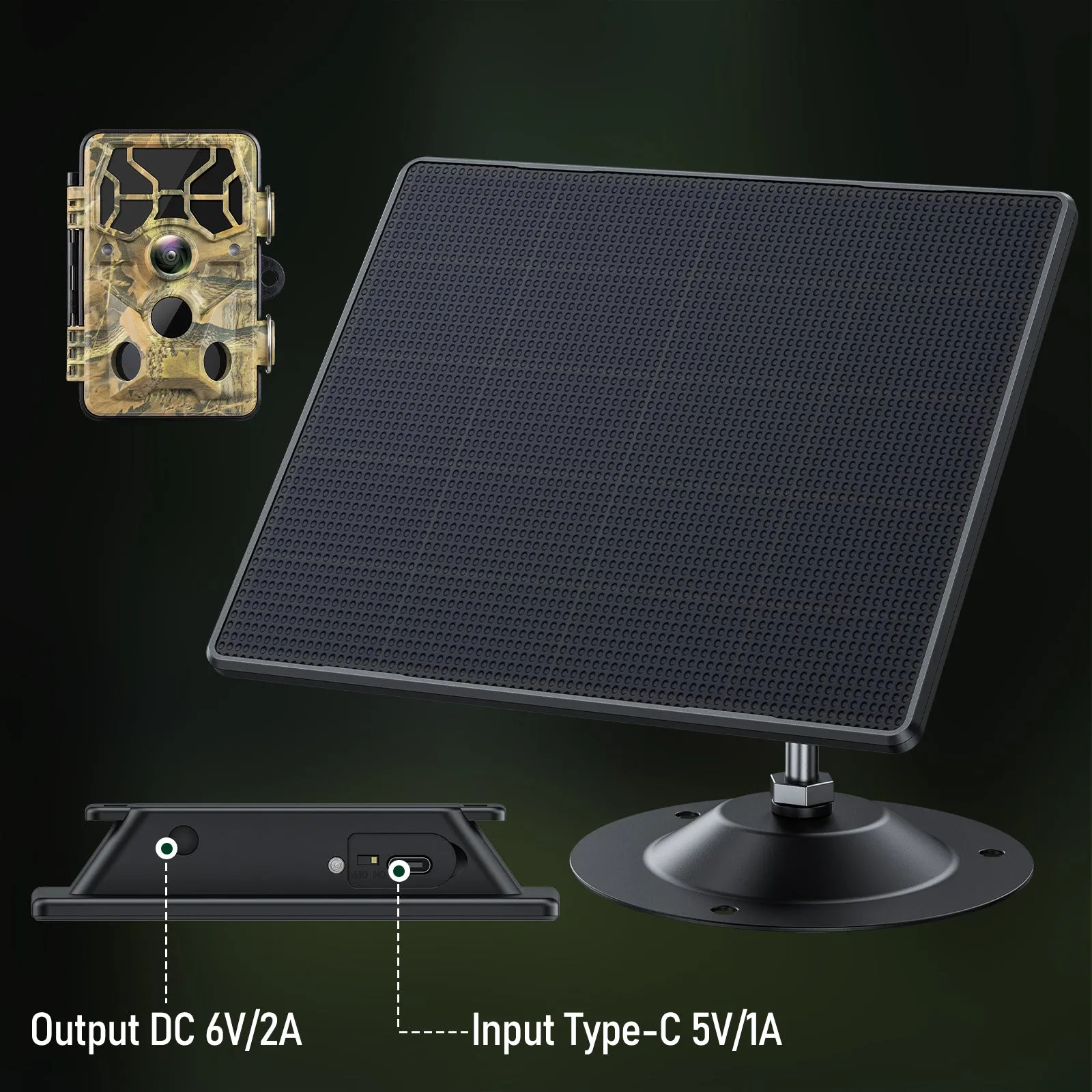 Solar Power Panel BC643 For Campark Trail Camera