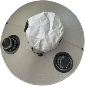 Solar-Powered Cooling Sun Hat with Built-in Fans, Wide Brim, Available in Black, Khaki, Army Green