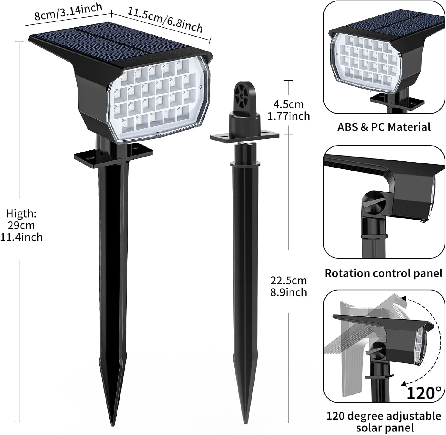 Solar Spot Lights Outdoor Color Changing, [7 Mode/12 Pack] Christmas Landscape Spotlights, Solar Lights Outdoor Waterproof, Led Powered Flood Light for Outside Pathway Yard Garden Tree Walkway