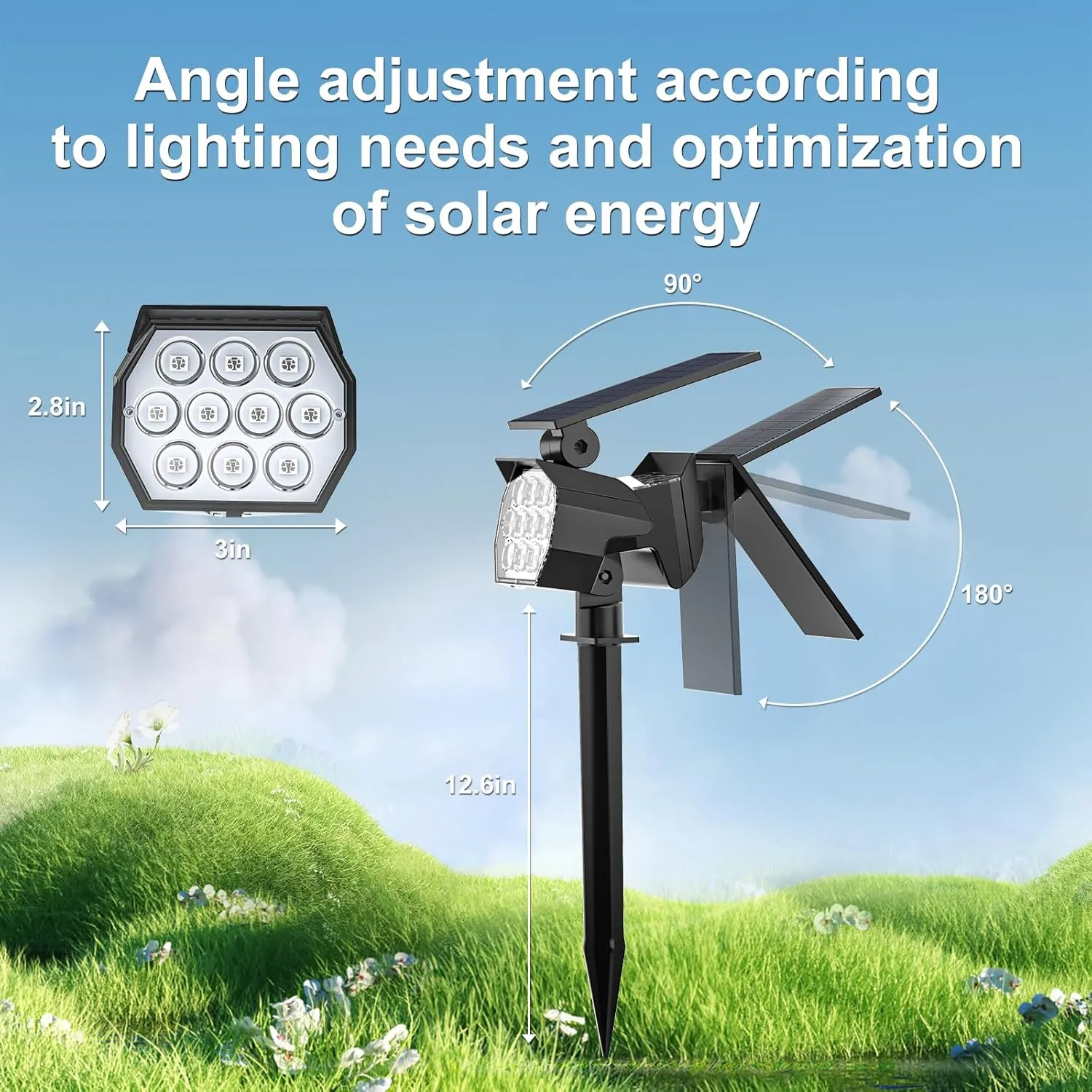 Solar Spot Lights Outdoor Color Changing, [7 Modes/8 Pack] Christmas IP67 Waterproof Landscape Spotlights, Dusk to Dawn Solar Powered Security Light for Patio Gate Walkway Pool Garden Yard Driveway