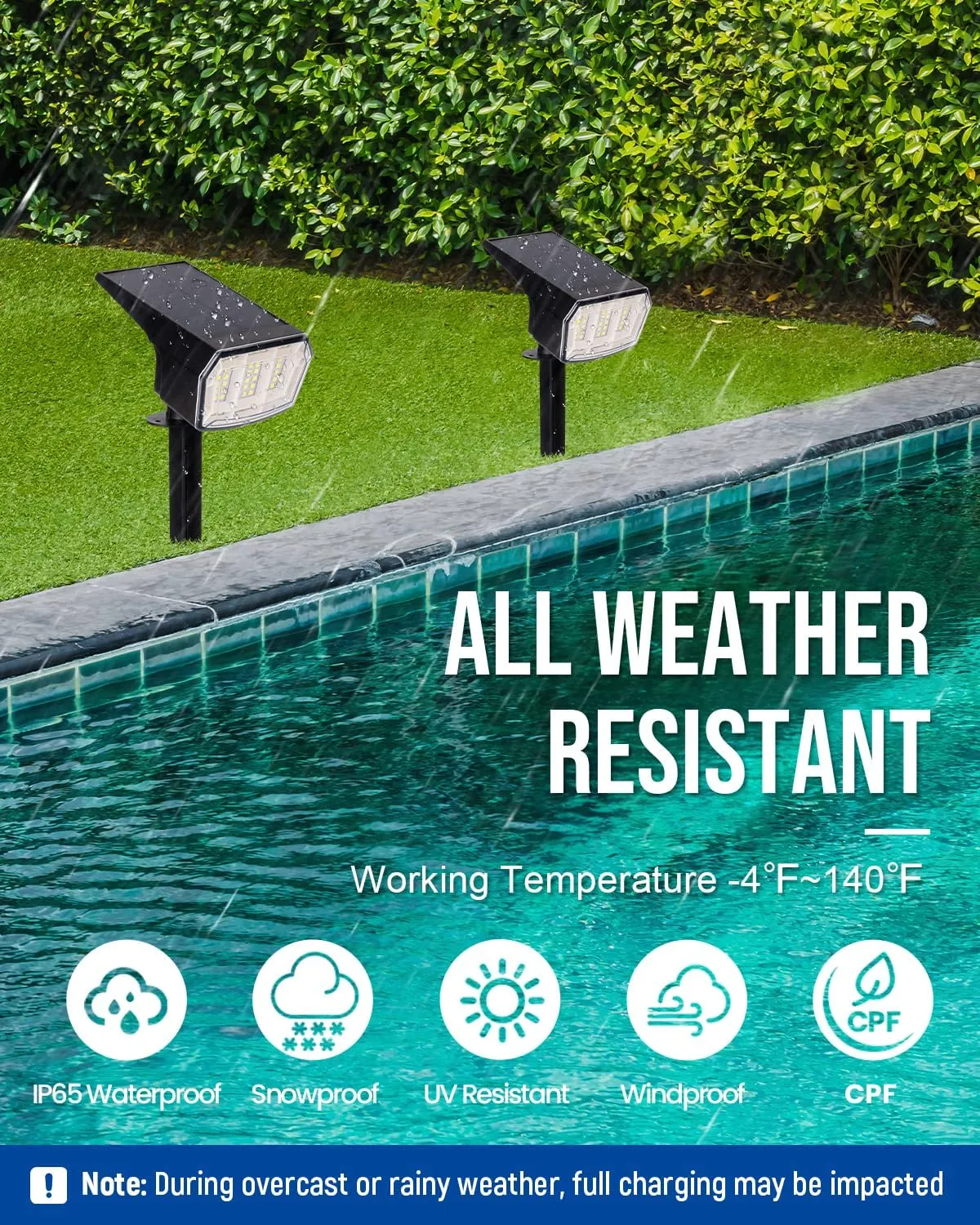 Solar Spot Lights Outdoor Waterproof 6 Pack IP65, 63 LED 3 Lighting Modes Spotlights for Yard Garden House Garage Pathway
