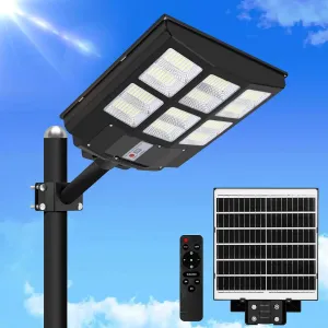Solar Street Lights Outdoor 700000LM, Bright LED Street Lights with Motion Sensor and Remote, Dusk to Dawn Waterproof Security Lights for Yard, Driveway, Parking Lot