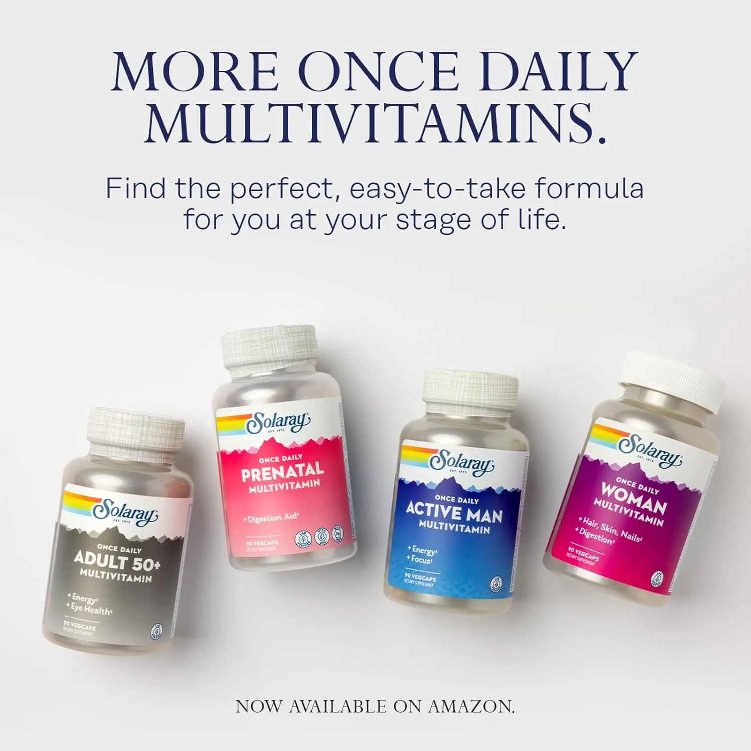 SOLARAY Once Daily High Energy Multivitamin for Women and Men - Energy Supplements - Immune Support w/Vitamin C, A, D and E, Vitamin B Complex, Trace Minerals, 60-Day Guarantee, 200 Serv, 200 VegCaps