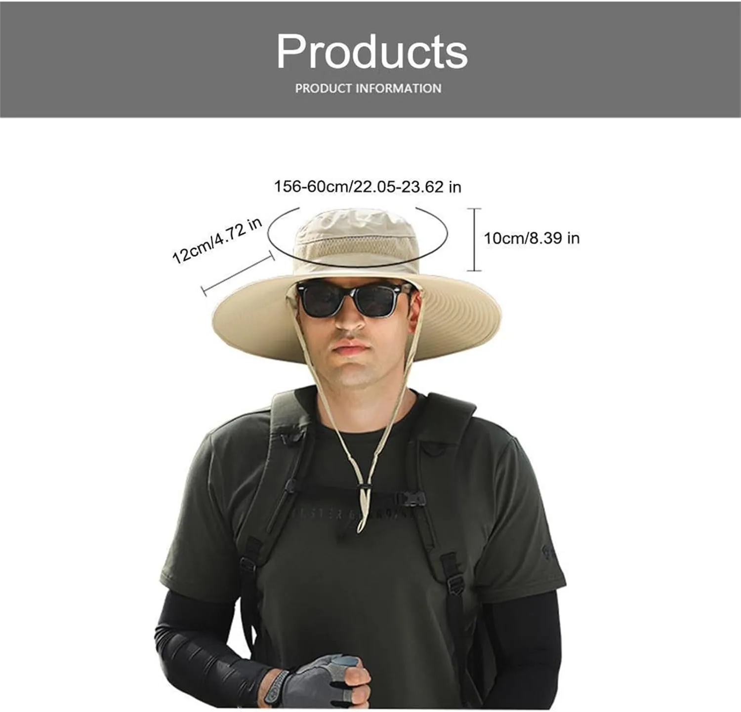 Solarbrim Hat, Colitt Fishing Hat, Wide Brim Solar Fan Outdoor Fishing Hat-Solar & USB Charging, Sun Hat with Solar Powered Fans-D