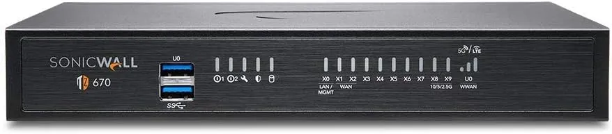 Sonicwall TZ670 Network Security Appliance (02-SSC-2837) | Next-Generation Firewall | Zero-Touch Deployment | 8X 1GbE Ports, 2X 10GbE Ports